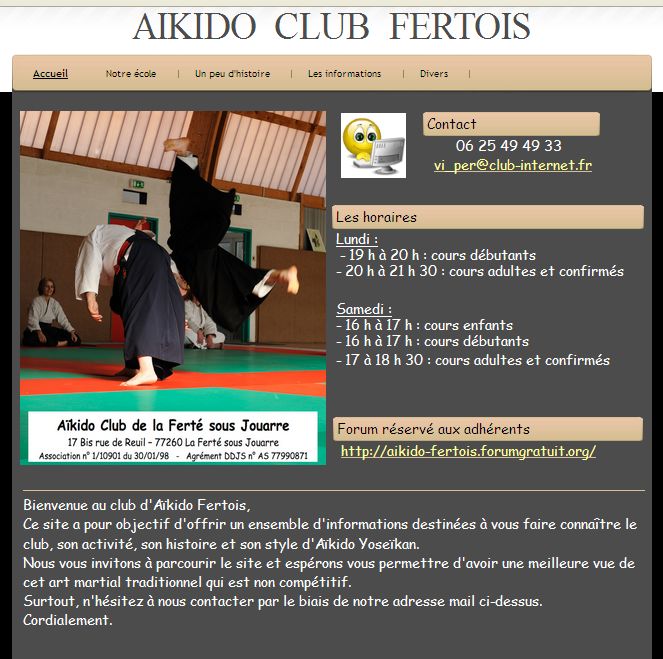 Lien du nouveau site d'aïkido-Fertois